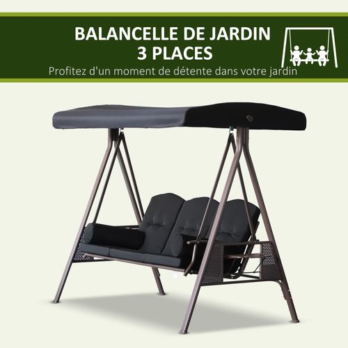 Balancelle De Jardin 3 Places Grand Confort