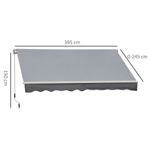 Store Banne Manuel 4 X 2,5 M Polyester Imperméable Rétractable