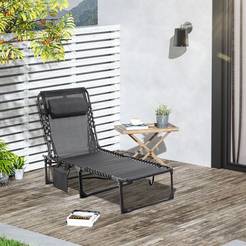 Transat Pliable Portable Dossier Réglable Acier Textilène