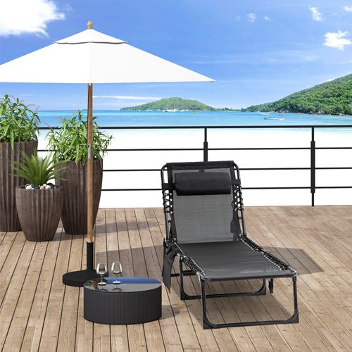 Transat Pliable Portable Dossier Réglable Acier Textilène