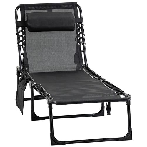 Transat Pliable Portable Dossier Réglable Acier Textilène