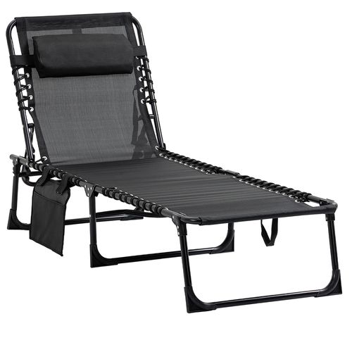 Transat Pliable Portable Dossier Réglable Acier Textilène