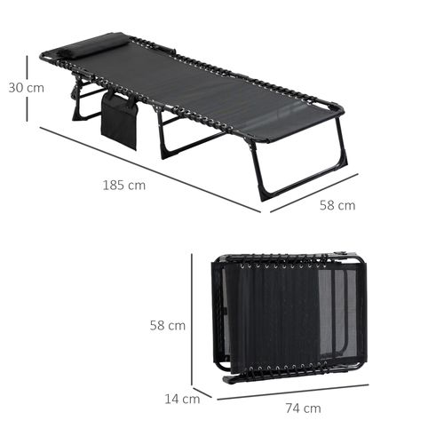 Transat Pliable Portable Dossier Réglable Acier Textilène