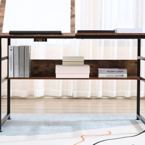 Bureau Informatique Design Industriel Plateau Relevable, Étagère