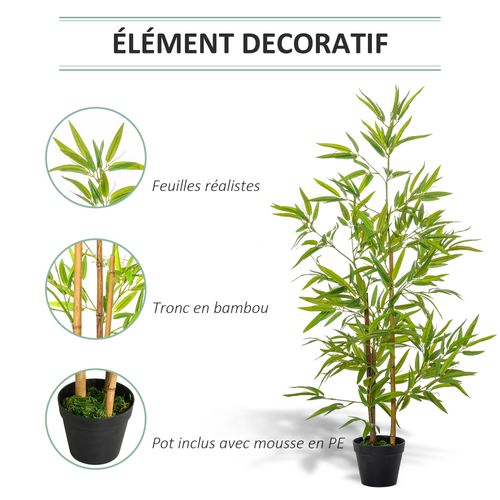 Bambous Artificiels 1,20h M - Lot De 2 Bambous Artificiels Avec Pots