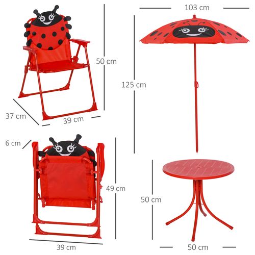 Ensemble Salon De Jardin Enfant 4 Pièces Design Coccinelle