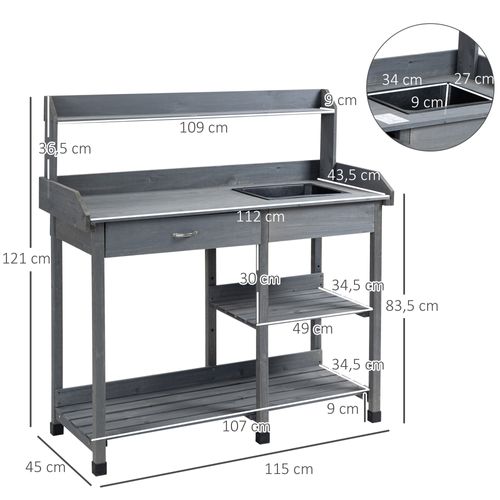 Table De Rempotage Multi-équipée Grise