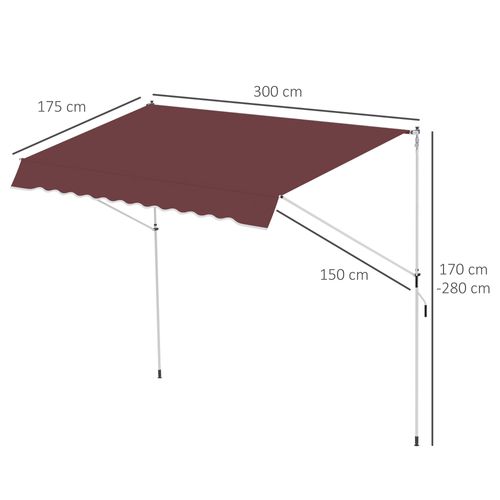 Store Banne Manuel Rétractable 3l X 1,5l M