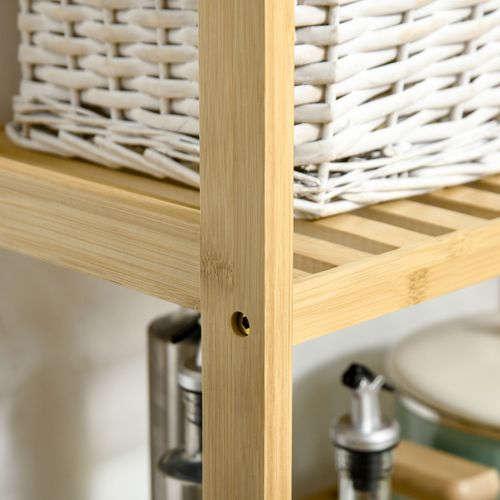 Etagère De Rangement Sur Pied Bois Bambou