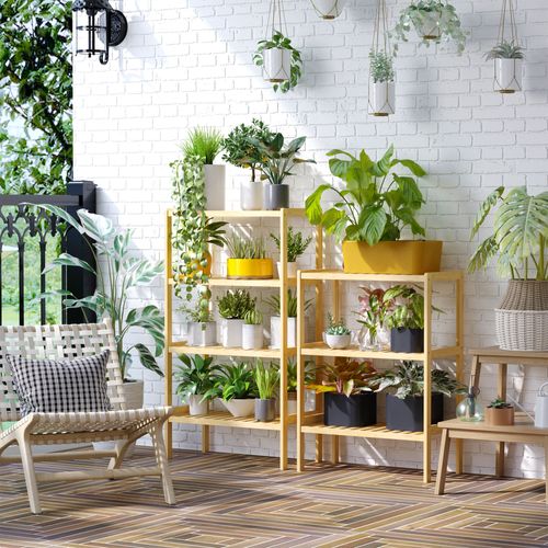 Etagère De Rangement Sur Pied Bois Bambou