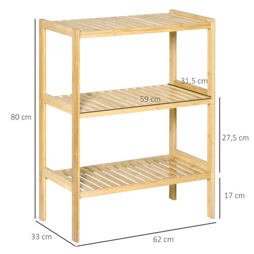 Etagère De Rangement Sur Pied Bois Bambou