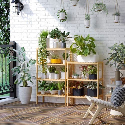 Etagère De Rangement Sur Pied Bois Bambou