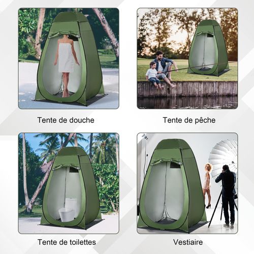 Tente De Douche Pliable Pop-up Polyester Vert