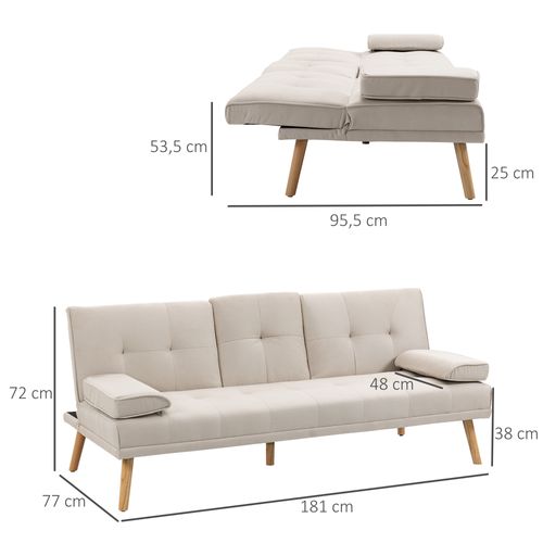 Canapé Convertible 3 Places Design Scandinave