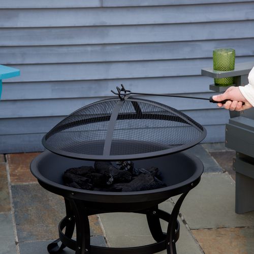 Brasero Boule De Feu D. 55 X 50h Cm Acier Noir