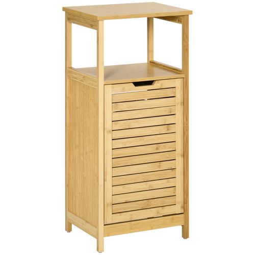Meuble Bas Basculant Salle De Bain Bambou Mdf Aspect Bois Clair