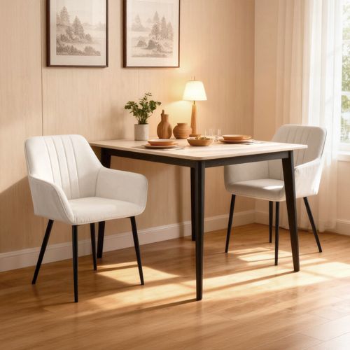 Lot De 2 Chaises De Visiteur Style Scandinave Lin