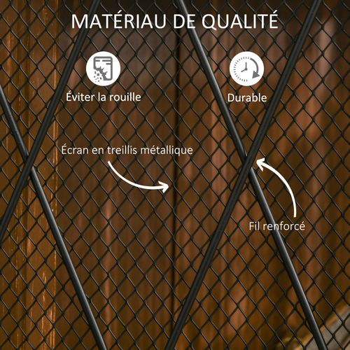 Pare-feu Pare-étincelles Cheminée 3 Volets Pliables Portes Métal Noir