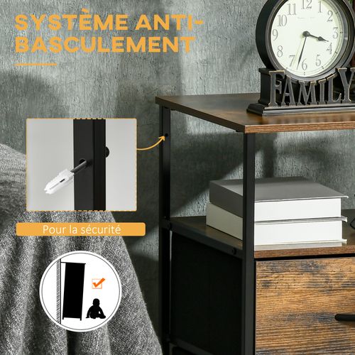 Meuble De Rangement Chiffonnier 2 Tiroirs Design Industriel