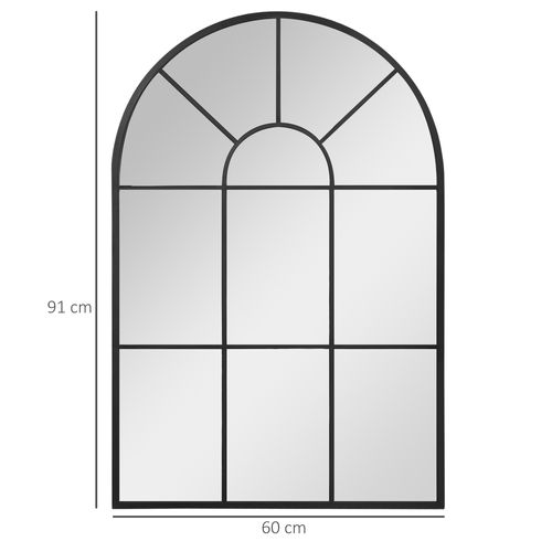 Miroir Mural Aspect Verrière Style Classique Chic Métal Verre