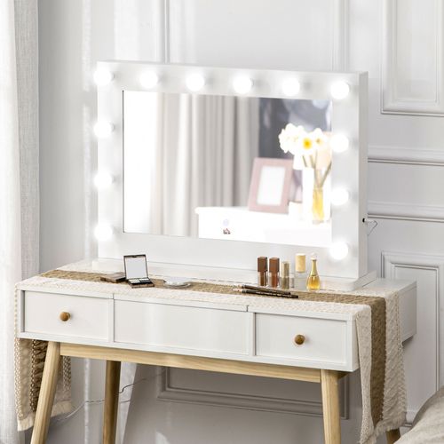 Miroir Maquillage Hollywood Lumineux LED Tactile Réglable 12 LED