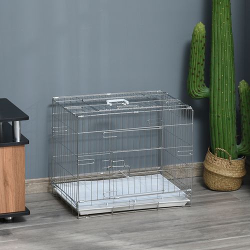 Cage Pour Chien Pliable Plateau Amovible 2 Portes Verrouillables