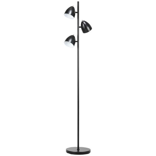 Lampadaire Design Industriel 3 Abats-jours Orientables Acier Noir