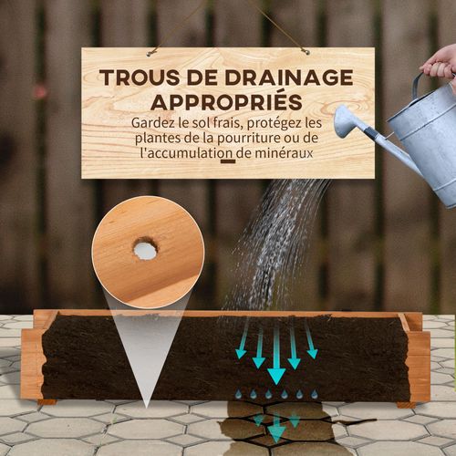 Jardinière Suspendue - Balconnière - Bois Sapin Pré-huilé