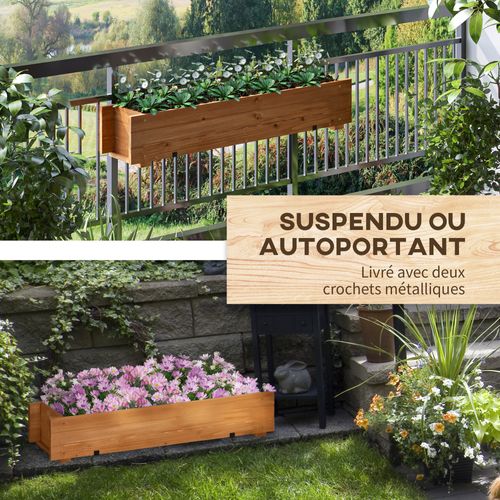 Jardinière Suspendue - Balconnière - Bois Sapin Pré-huilé