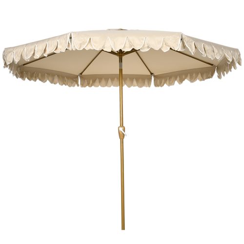 Parasol Octogonal Inclinable D. 2,64 X 2,4h M Acier Aspect Bois Tissu