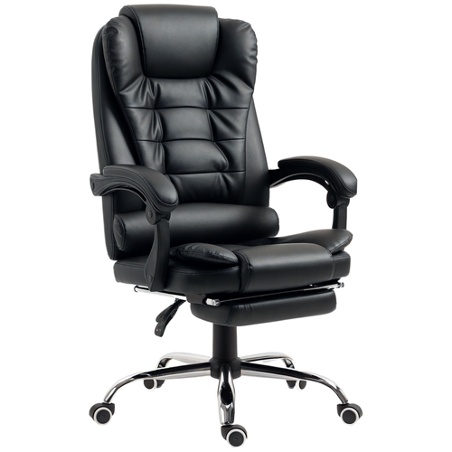 Fauteuil De Bureau Manager Inclinable Repose-pied Intégré Revêtement Synthétique