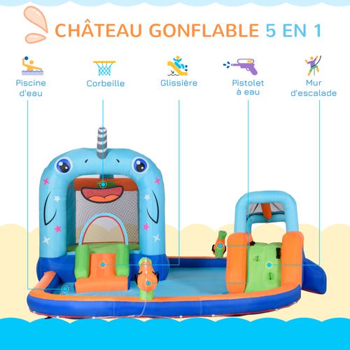 Château Gonflable Enfant Multi-équipement - Polyester Multicolore