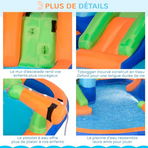 Château Gonflable Enfant Multi-équipement - Polyester Multicolore
