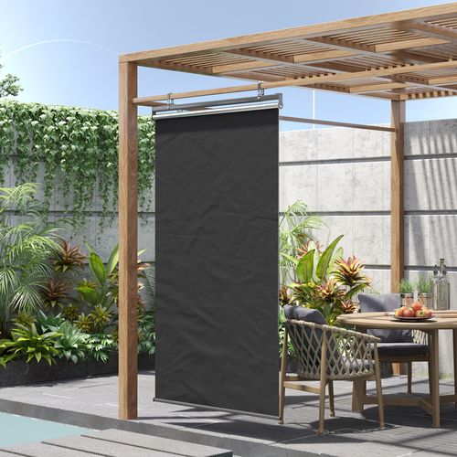 Store Extérieur Vertical Manuel Rétractable Gris