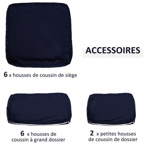 Lot De 14 Housses Rechange Coussins Salon De Jardin Polyester