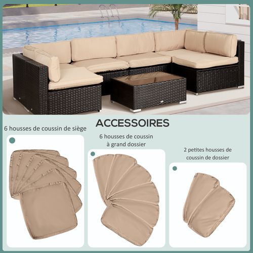 Lot De 14 Housses Rechange Coussins Salon De Jardin Polyester