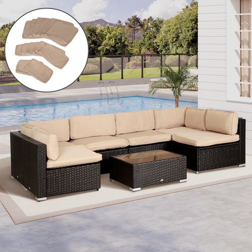 Lot De 14 Housses Rechange Coussins Salon De Jardin Polyester