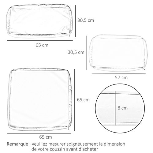 Lot De 14 Housses Rechange Coussins Salon De Jardin Polyester