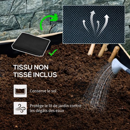 Jardinière Sur Roulettes Inserts D'irrigation Feutre Drainage Sapin