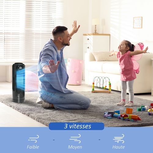 Ventilateur De Table Bureau Colonne Oscillant 20 W Noir