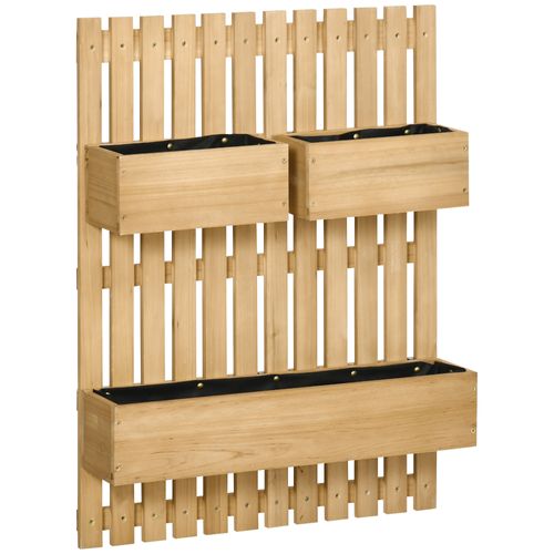 Lot De 3 Jardinières Murales Avec Treillis Bois