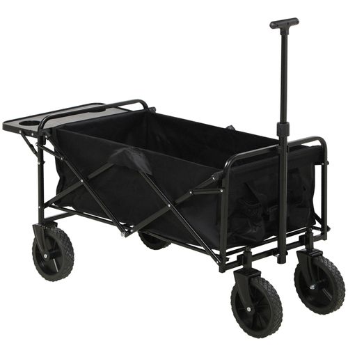 Chariot De Jardin Pliable Multi-rangement Noir