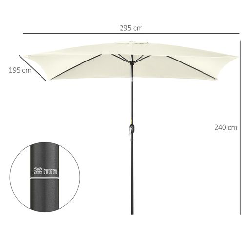 Parasol Inclinable Rectangulaire Métal Polyester