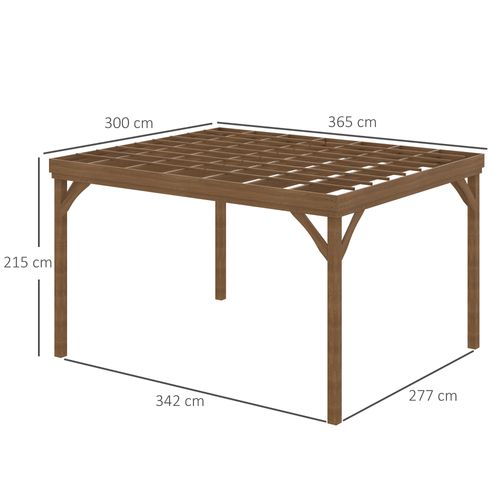 Pergola Autoportante Style Rustique Dim. 3,65l X 3l X 2,15h M Sapin Pré-huilé