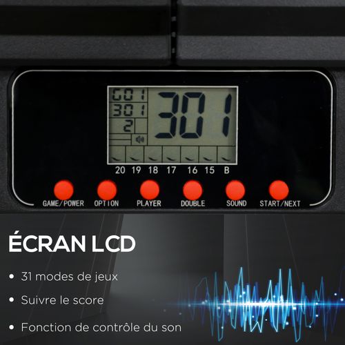Jeu De Fléchettes Électronique 2 Portes 31 Jeux 8 Joueurs Max.