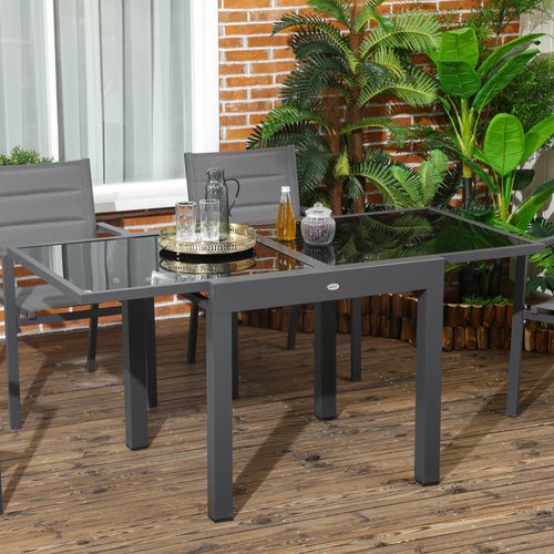 Table de jardin Extensible Grande Taille Anthracite Noir