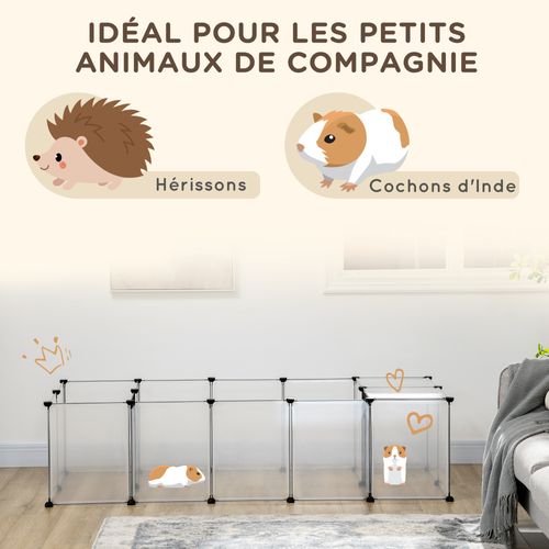 Enclos Parc Modulable Petits Animaux 20 Panneaux Noir Blanc