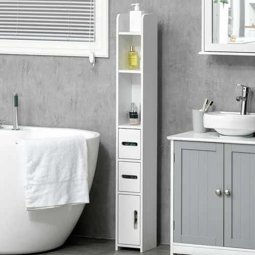 Meuble Bas Colonne Rangement Salle De Bain Wc Blanc