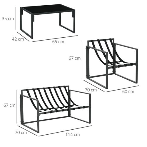 Salon De Jardin 4 Places 4 Pièces Style Yachting