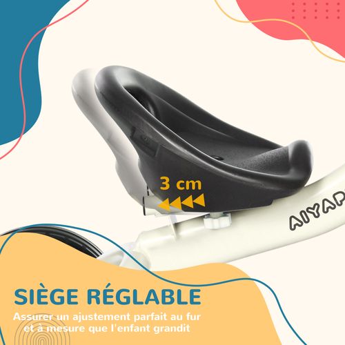 Tricycle Enfant Multi-équipé Siège Réglable Métal